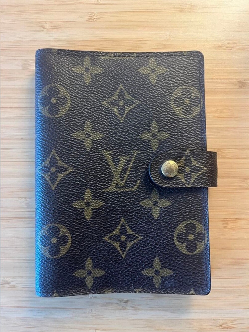 Louis Vuitton Monogram Canvas Brown and Gold Small Agenda Wallet
